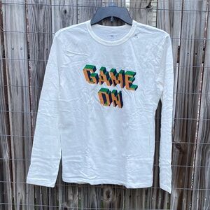 GAP White Long Sleeve 'Game On' Tee